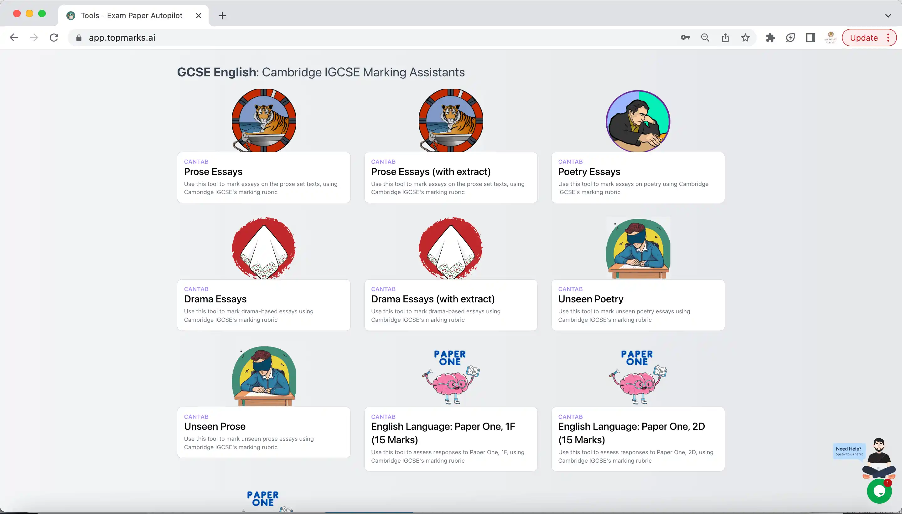 Tailored Algorithms - Top Marks AI feature screenshot